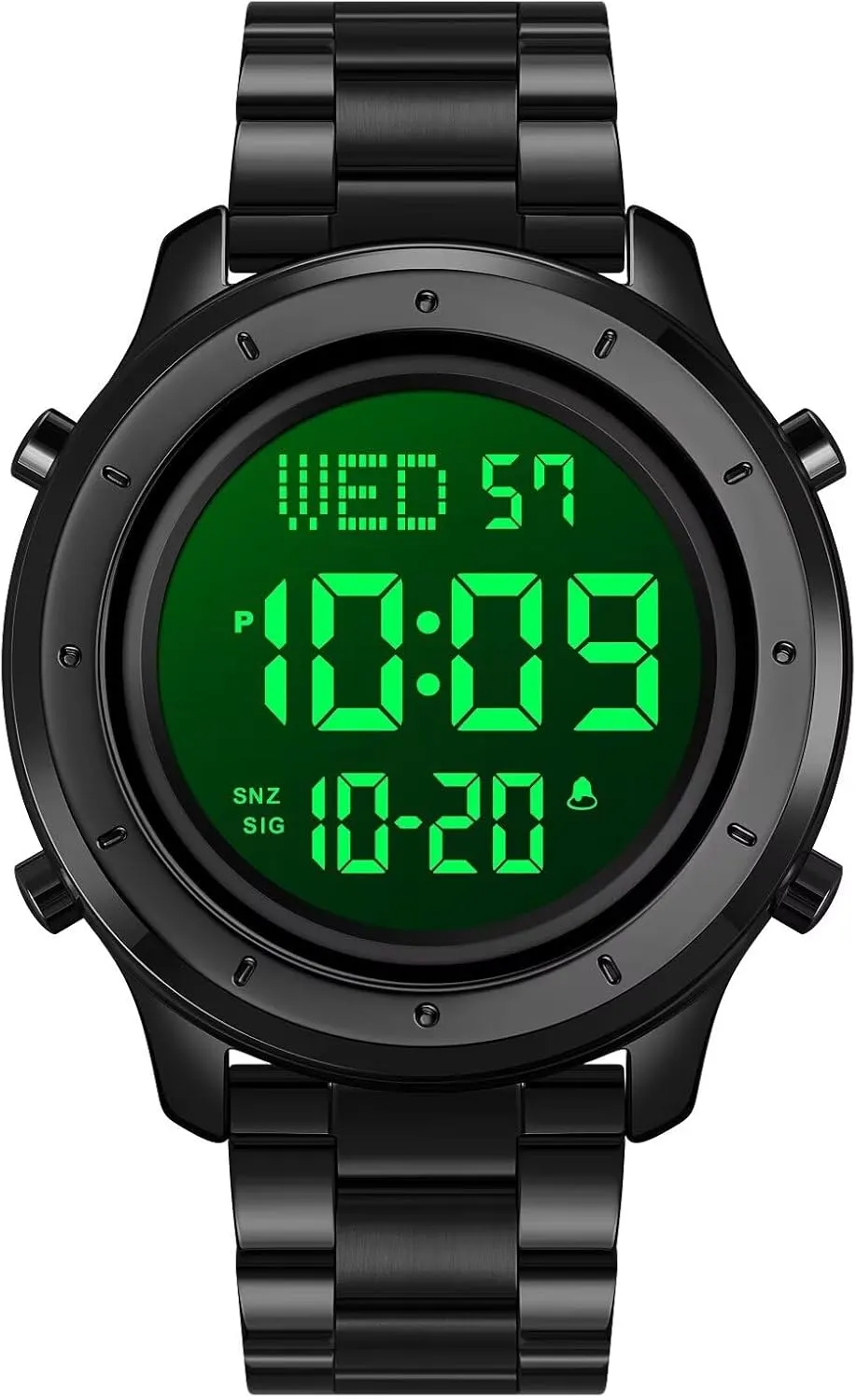 Large Display Countdown Alarm Stopwatch LED Backlight Business Multifunction Watches PASOY Mens Big Dial hawk empathy rid narrower Digital Leather Watch Simple 