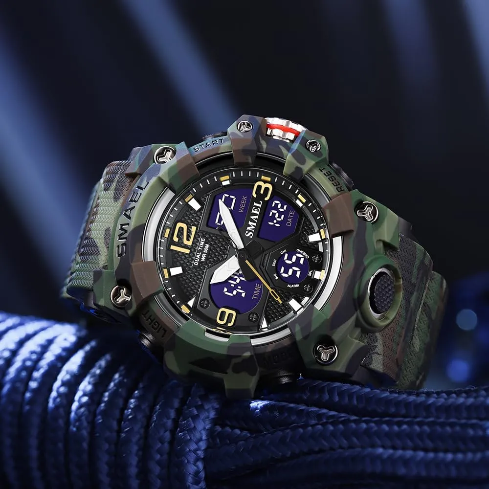 Large Face Military Multifunctional LED hint intensity Backlight Waterproof Watch FANMIS Men's Analog Digital Sports Watches 