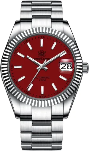 launch Luminous Sapphire Mirror Steel Strap NH35 Magnifier Date Men Luxury Watches, Mens Automatic Watches Mechanical Wristwatch Diving 200m Water Resistant C3 