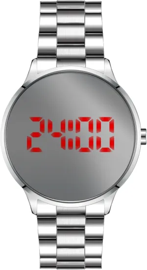 lawyer translucent Watch Digital LED Display Large Mirror Face Easy to Read Watch Bisley 40MM Unisex 