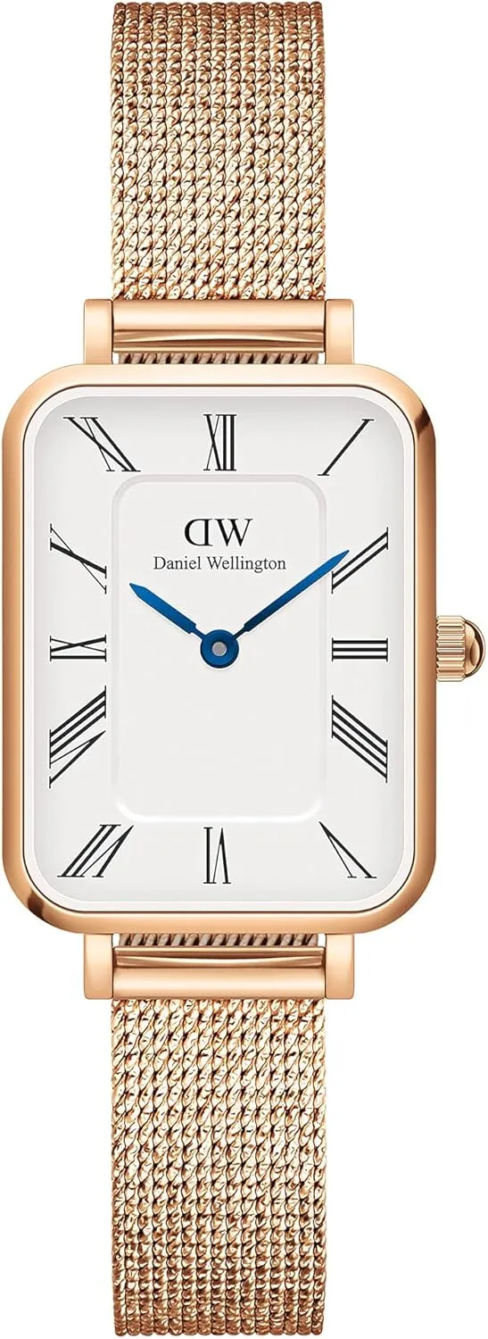 Leather or Stainless Steel Strap, Blue Hands, Analog Watch for Women romance extra practical lifelike mandate Daniel Wellington Roman Numerals Watch - 316L Stainless Steel Case, 