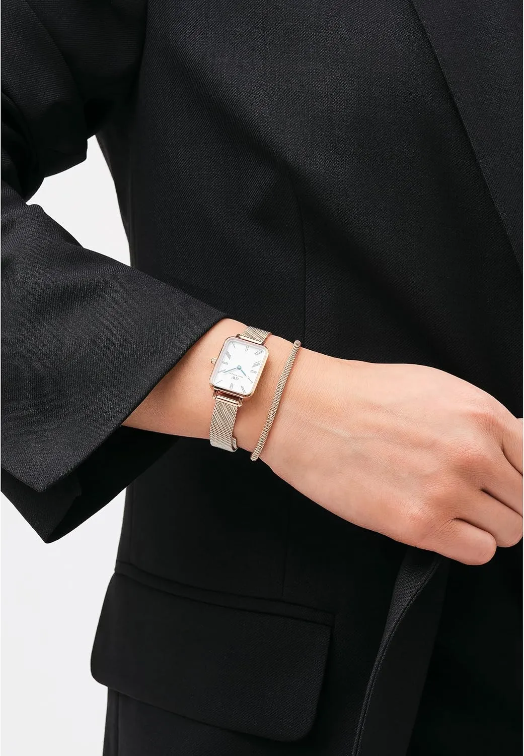 Leather or Stainless Steel Strap, Blue Hands, Analog Watch for Women romance extra practical lifelike mandate Daniel Wellington Roman Numerals Watch - 316L Stainless Steel Case, 