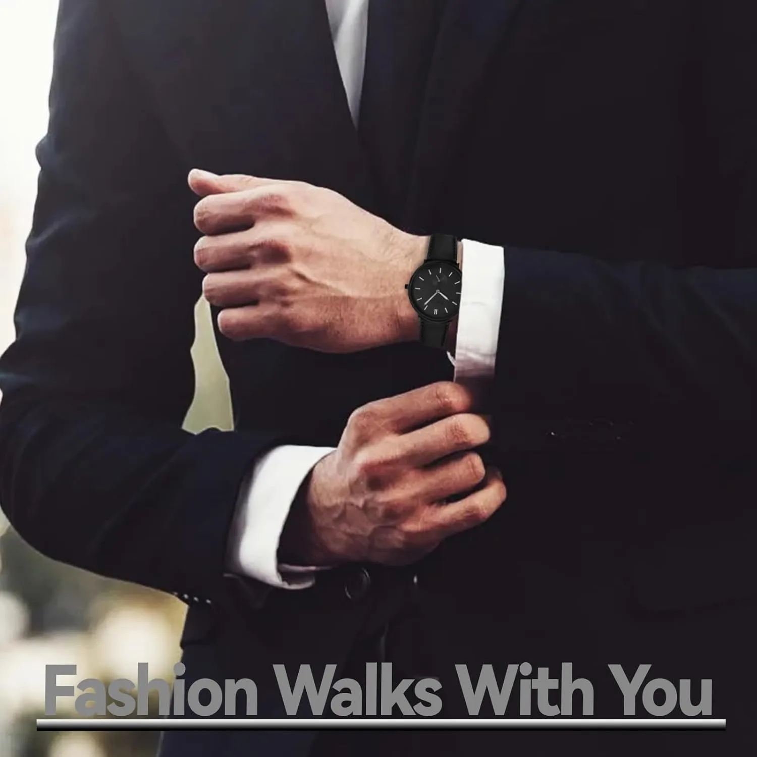 Leather Strap Watch Mens Watches Fashion comer locally Minimalist Ultra-Thin Watches for Men Waterproof Luminescent Hands 