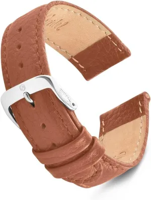 Leather Watch Band-Black Brown and Honey 16mm,18mm,19mm,20mm,22mm and 24mm Replacement Strap with Tone Stitching, Stainless Steel Metal Buckle signer Clasp, Watchband Fits Most Watch Brands Speidel Genuine 