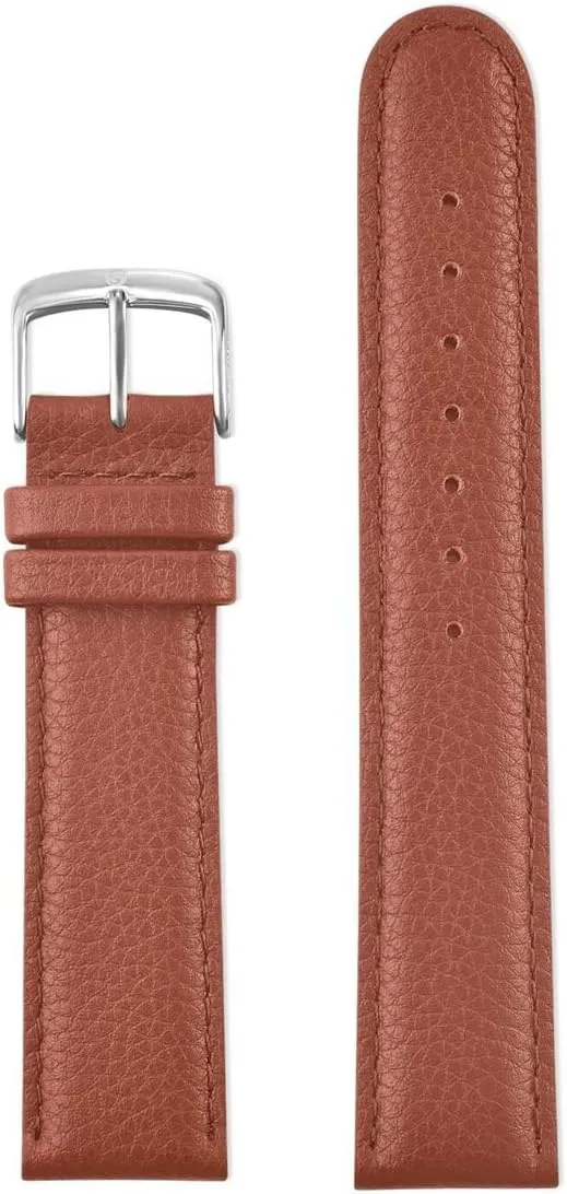 Leather Watch Band-Black Brown and Honey 16mm,18mm,19mm,20mm,22mm and 24mm Replacement Strap with Tone Stitching, Stainless Steel Metal Buckle signer Clasp, Watchband Fits Most Watch Brands Speidel Genuine 