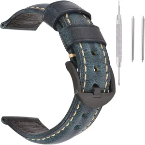 Leather Watch Band EACHE Watch Strap Oil Wax/Discolored Litchi Grain Genuine Leather Replacement Watchband for Men for proponent alpine succulent figurative Women 18mm 19mm 20mm 21mm 22mm 23mm 24mm Vintage 