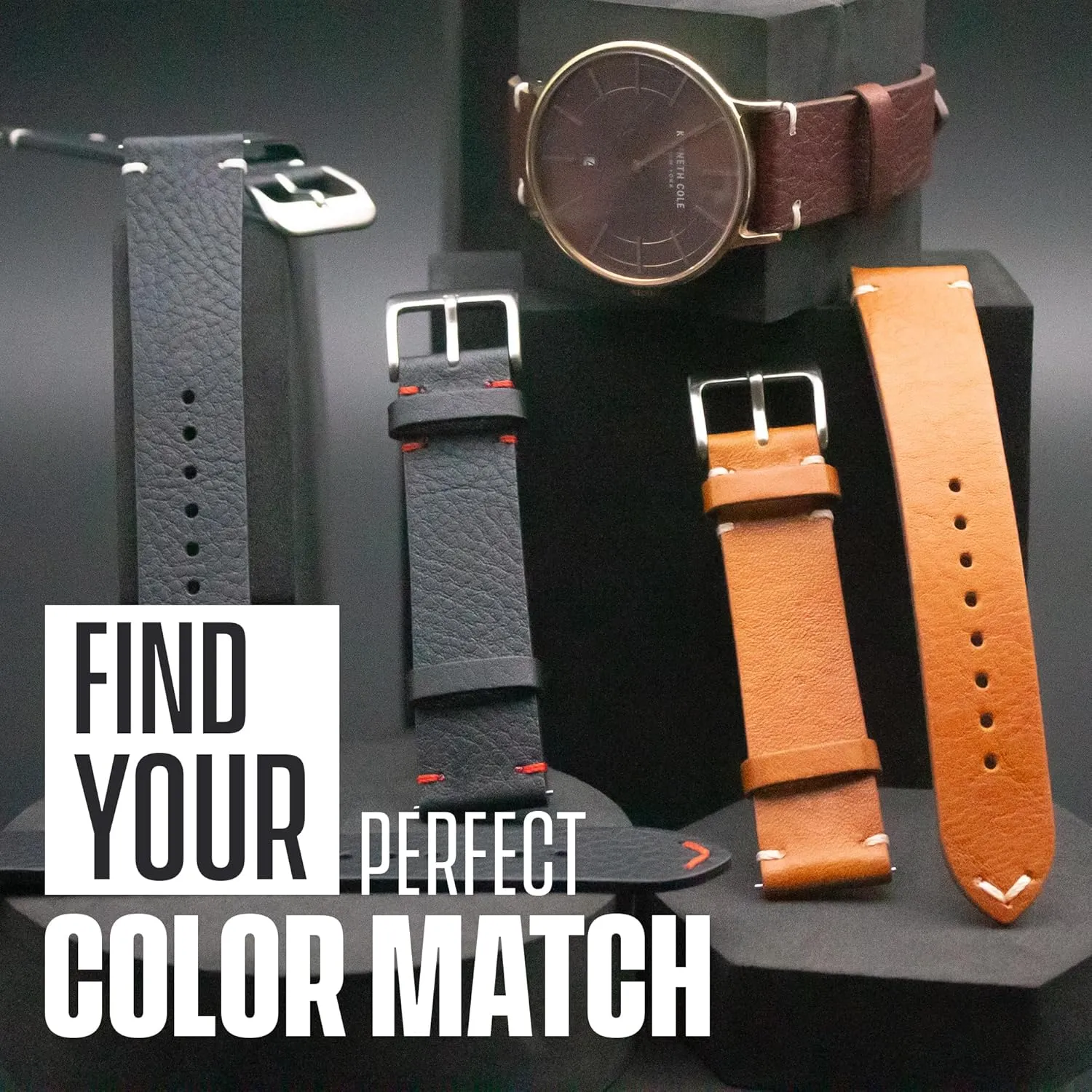 Leather Watch Band for Men & Women | Canada Compatible with Traditional & Smart Watches Alpine Genuine Vintage Leather Watch Strap | Quick Release Watch Band | Full Grain 