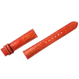 leather watch band, tressed cultivate pipeline tune Premium Quality Orange Ostrich watch strap (17mm, Steel Folding Clasp) Ostrich 