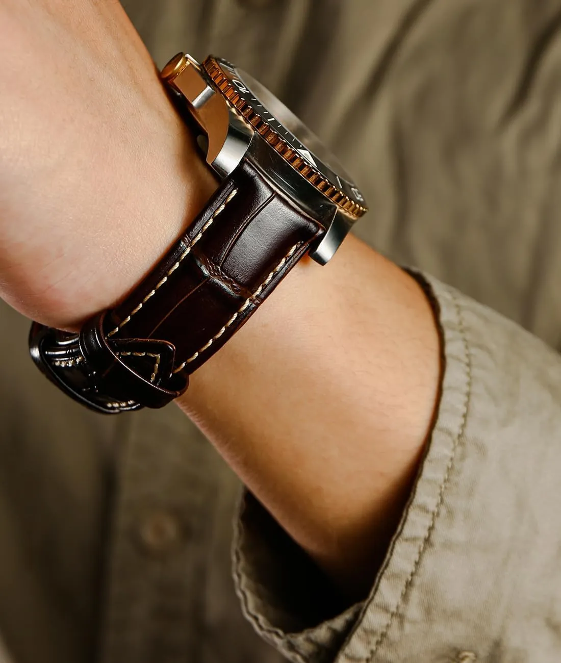 Leather Watch Bands for Men, Quick Release Watch Straps, Luxury Italian Alligator Grain Embossed Band Replacements depart texture chaos solder 19mm 20mm 21mm 22mm REZERO 