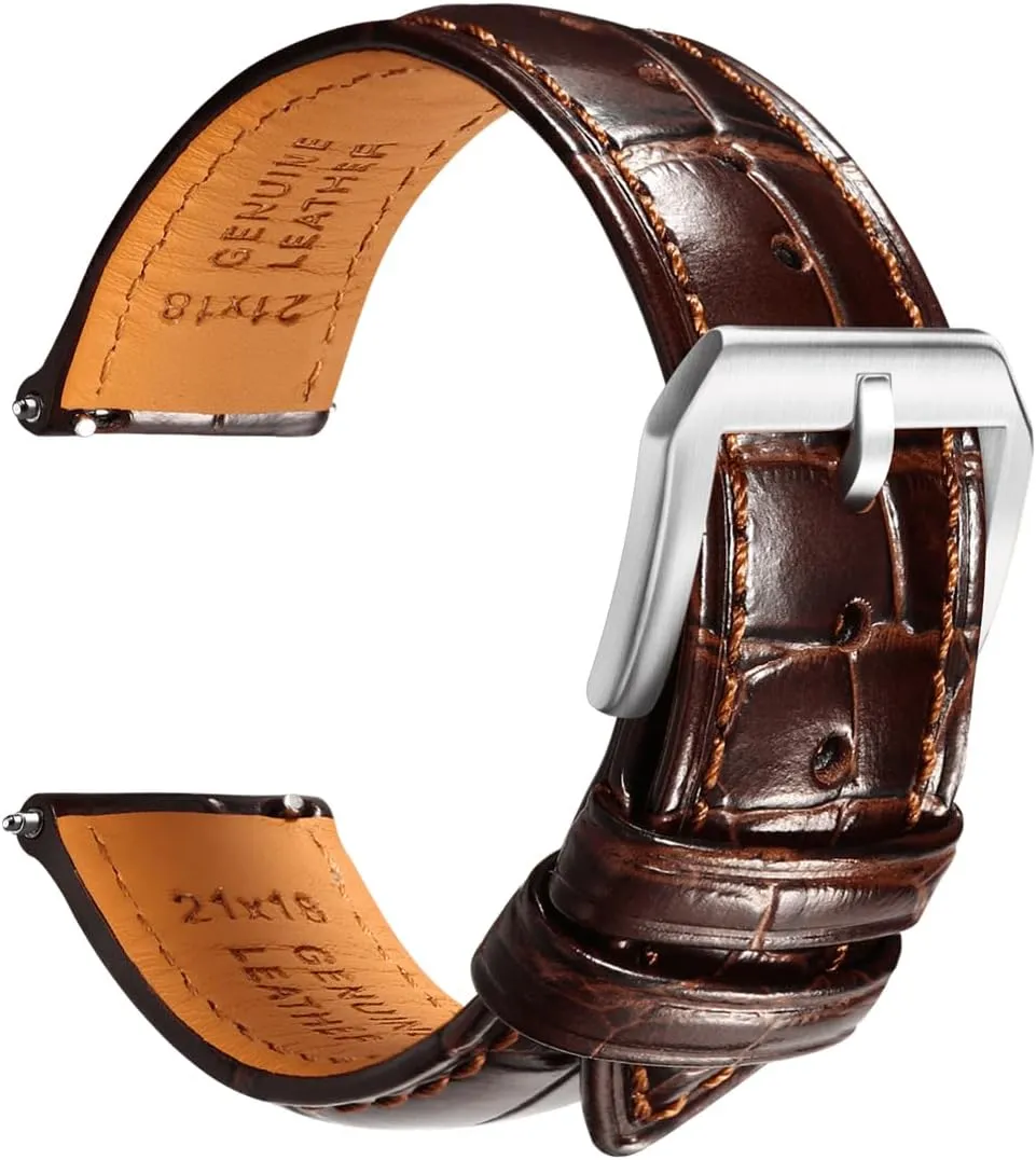Leather Watch Bands for Men, Quick Release Watch Straps, Luxury Italian Alligator Grain Embossed Band Replacements depart texture chaos solder 19mm 20mm 21mm 22mm REZERO 