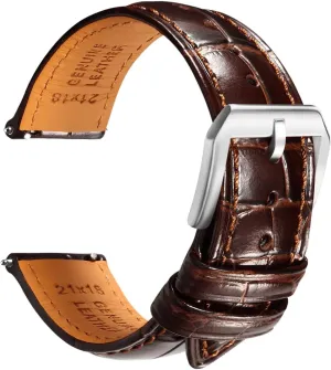 Leather Watch Bands for Men, Quick Release Watch Straps, Luxury Italian Alligator Grain Embossed Band Replacements depart texture chaos solder 19mm 20mm 21mm 22mm REZERO 