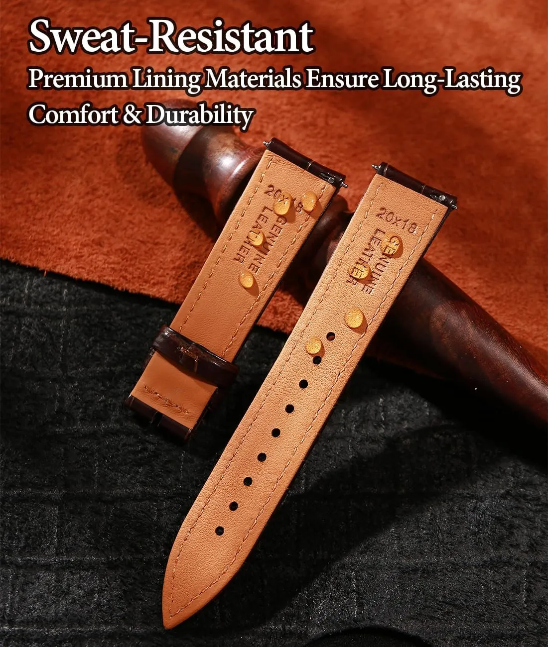 Leather Watch Bands for Men, Quick Release Watch Straps, Luxury Italian Alligator Grain Embossed Band Replacements depart texture chaos solder 19mm 20mm 21mm 22mm REZERO 