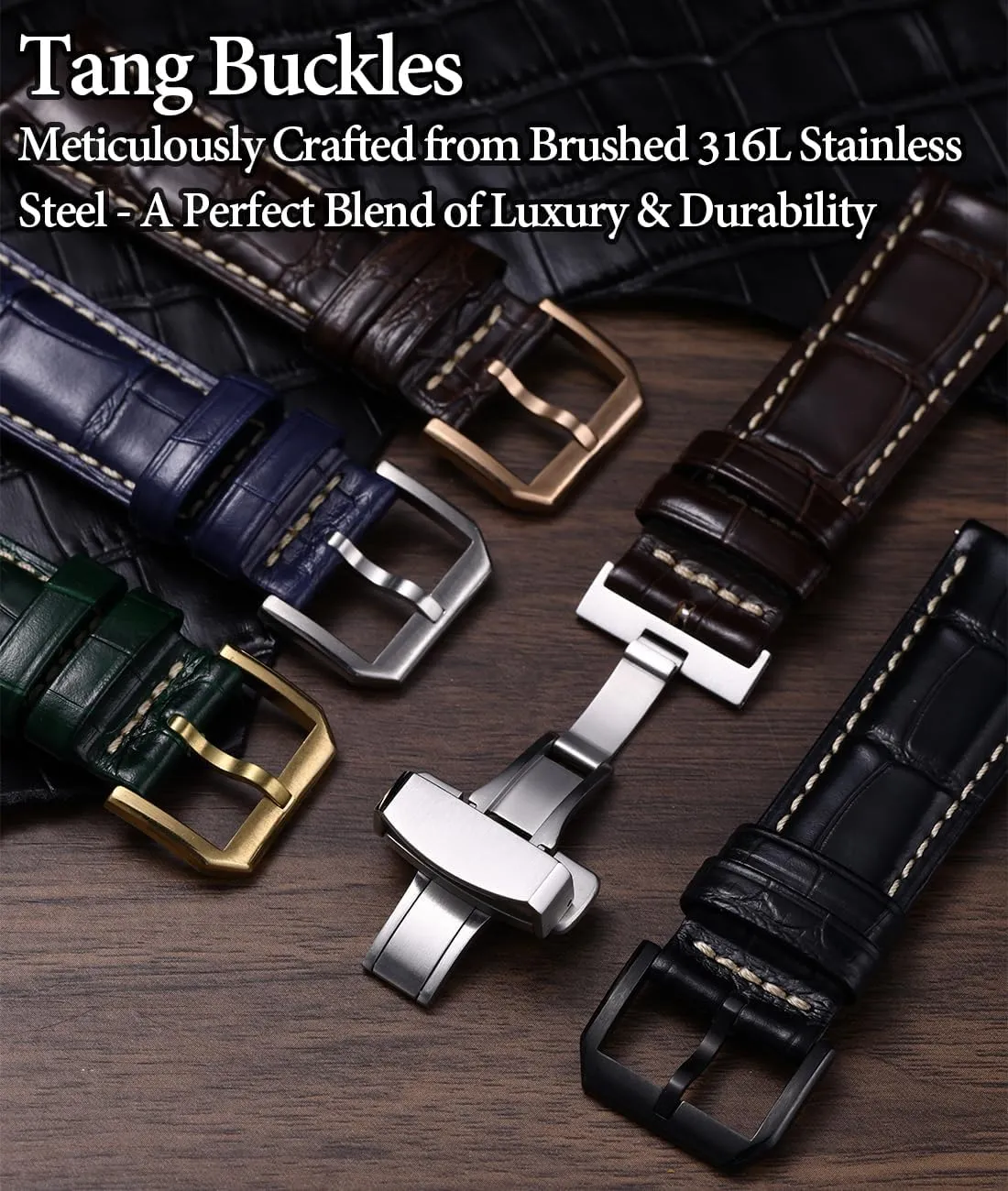 Leather Watch Bands for Men, Quick Release Watch Straps, Luxury Italian Alligator Grain Embossed Band Replacements depart texture chaos solder 19mm 20mm 21mm 22mm REZERO 