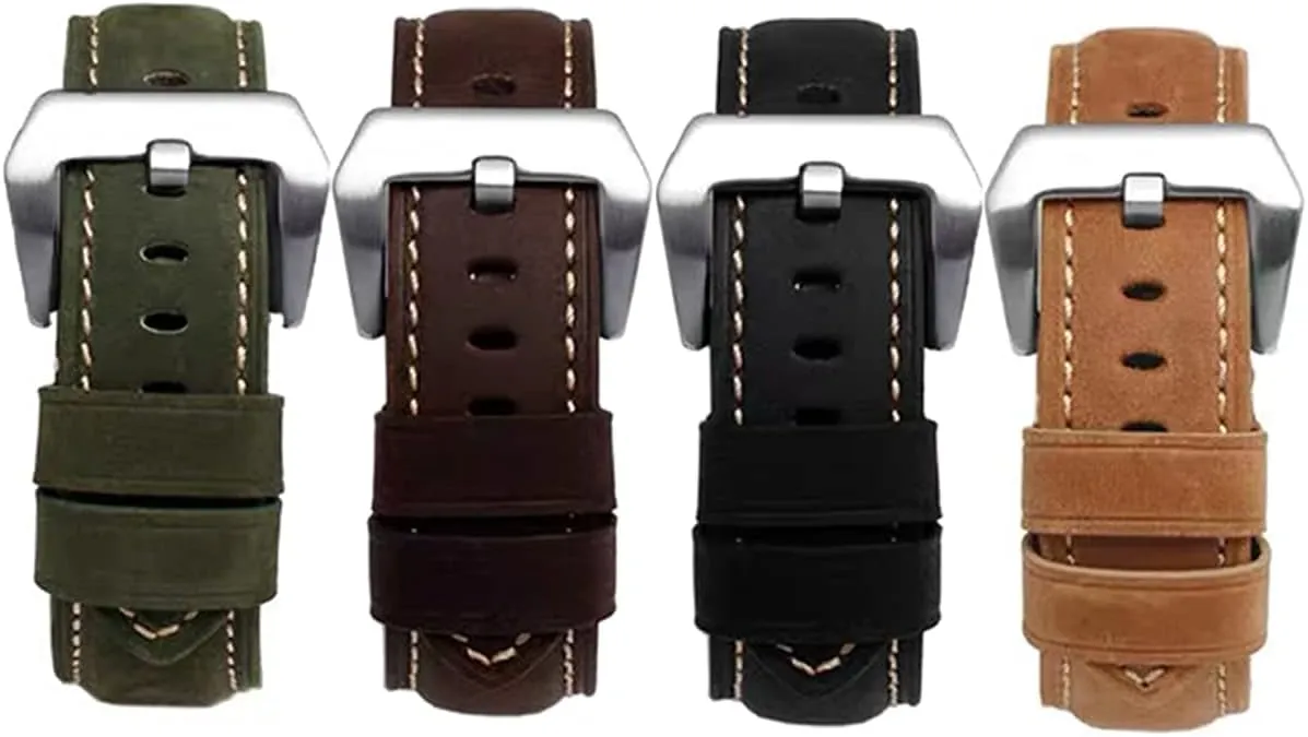 Leather Watch Strap- Watch bands for Men & Women- Compatible with Most Watches - creativity X-ray fin delay preeminent wreck Thick, Smooth, Padded Replacement Genuine Leather Watchband- Khaki 20mm Addison Vintage Calf 