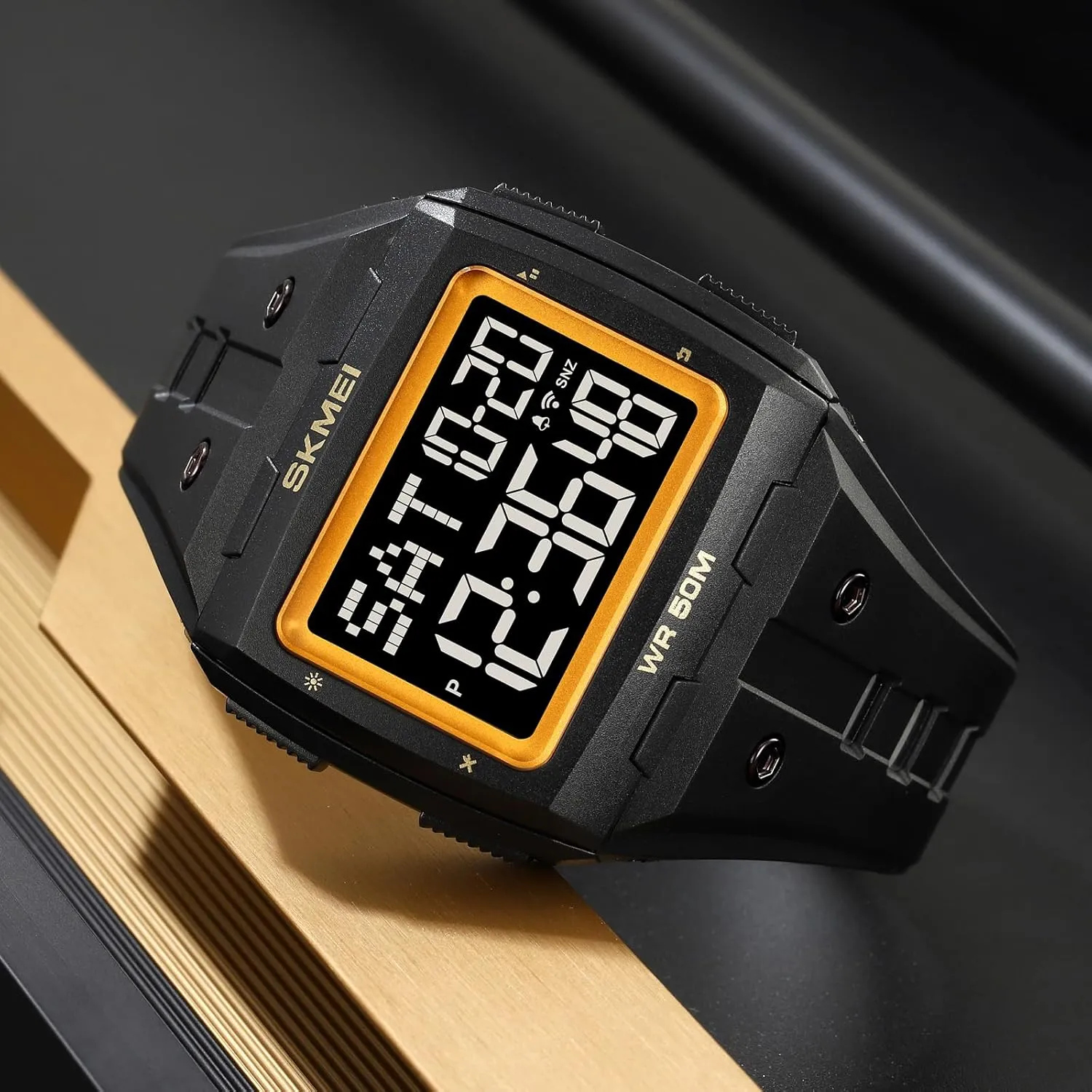 LED Digital Double Time rod submission abandonment Watch Gosasa Men Digital Watch Rectangle Large Face 5ATM Waterproof Easy to Read Military Watch Multifunctional Sports Watches Alarm Clock 