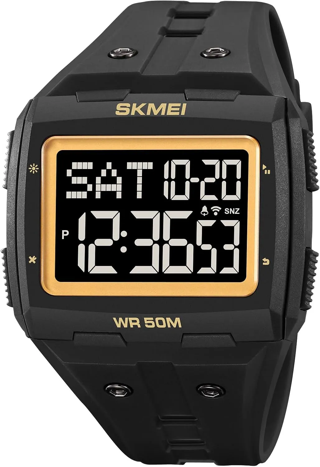 LED Digital Double Time rod submission abandonment Watch Gosasa Men Digital Watch Rectangle Large Face 5ATM Waterproof Easy to Read Military Watch Multifunctional Sports Watches Alarm Clock 