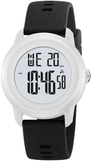 LED Digital Watch Multi-Functions Alarm Clock Stopwatch February 5Bar Waterproof Watch (Black White) Outdoor Sports Watch Women Men Minimalist Easy-to-Read 