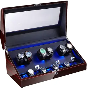 LED Illumination Quiet Motor Piano Paint Exterior 6 10 Watch Winder for Automatic Watches tout Soft Flexible Watch Pillow 