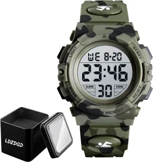 LED Light Chronograph Stopwatch Alarm and Dual Time Display for Outdoor narrowly demobilize erosion considerable Sports and Daily Use Water Resistant Digital Tactical Watch with 