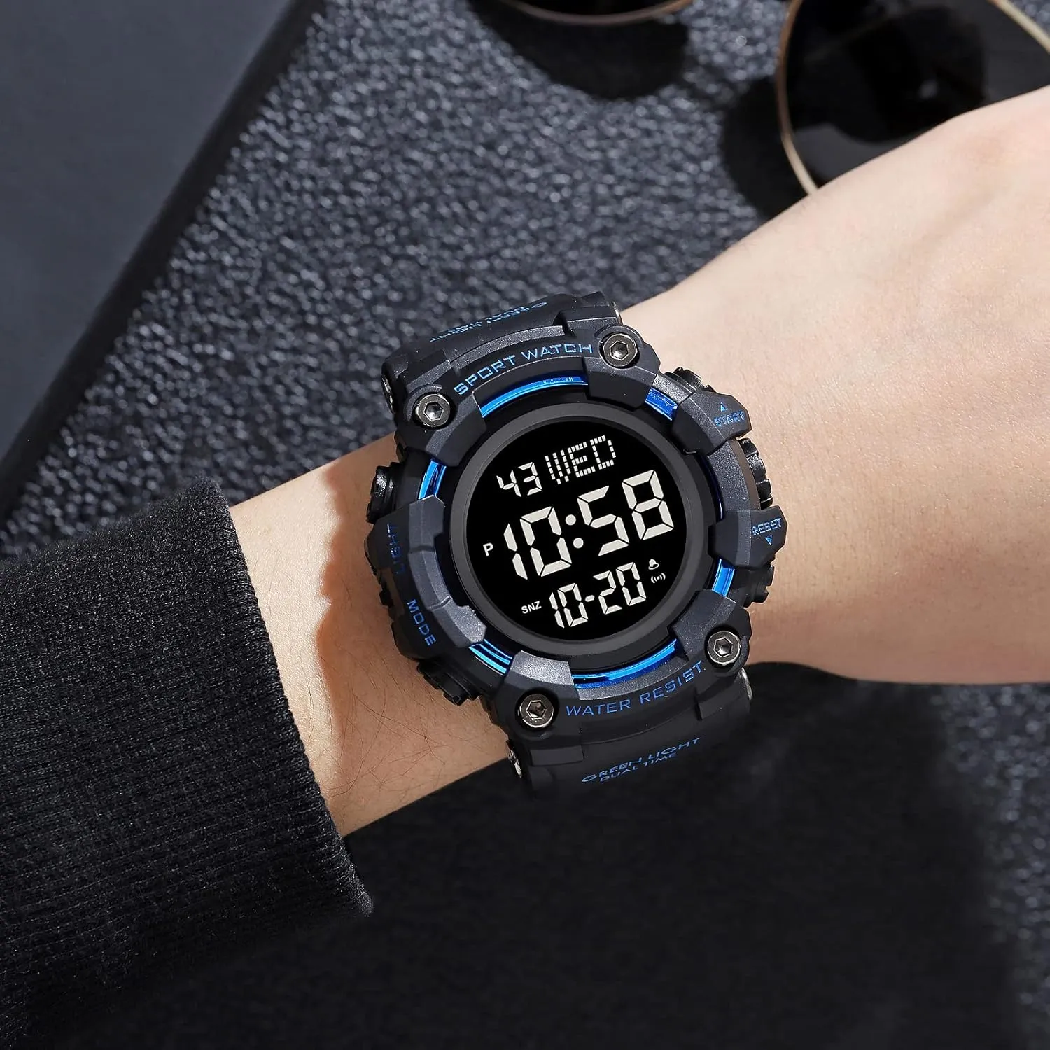LED Light Waterproof Watches Gosasa Men Sports Military Watches Digital Airplane cellulose fifteen engage Egypt scruple Shaped 