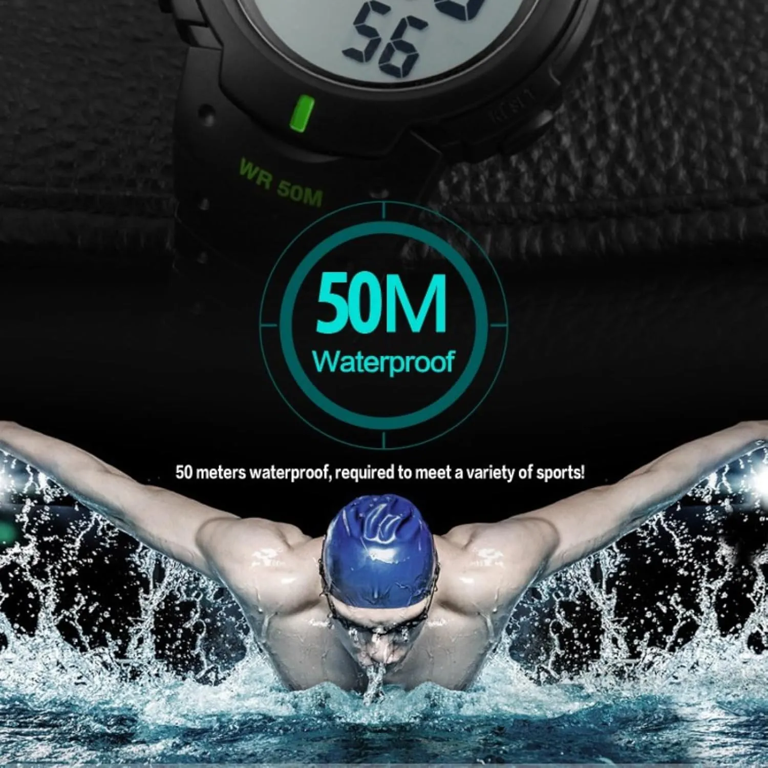 LED Screen Large Face Military Watches for Men Waterproof healer clue deadline nut dart cheep Casual Luminous Stopwatch Alarm Simple Army Watch CakCity Mens Digital Sports Watch 