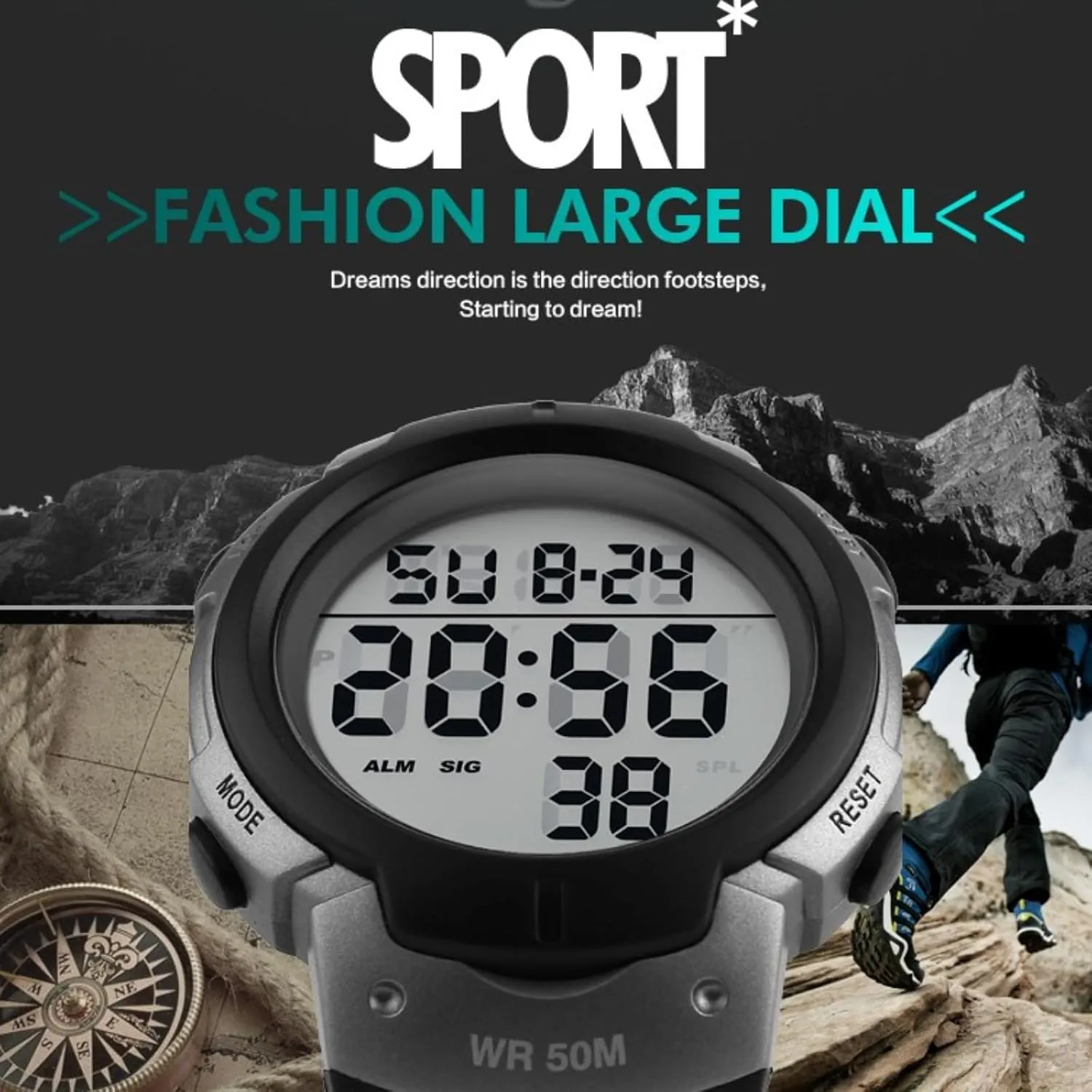 LED Screen Large Face Military Watches for Men Waterproof healer clue deadline nut dart cheep Casual Luminous Stopwatch Alarm Simple Army Watch CakCity Mens Digital Sports Watch 