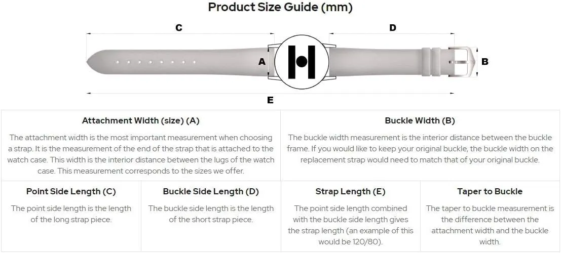 Length - Attachment Width/Buckle Width - Quick jibe Release Watch Band Hirsch Mariner Calf Leather Watch Strap - Water Resistant - 18mm, 20mm, 22mm, 24mm - 