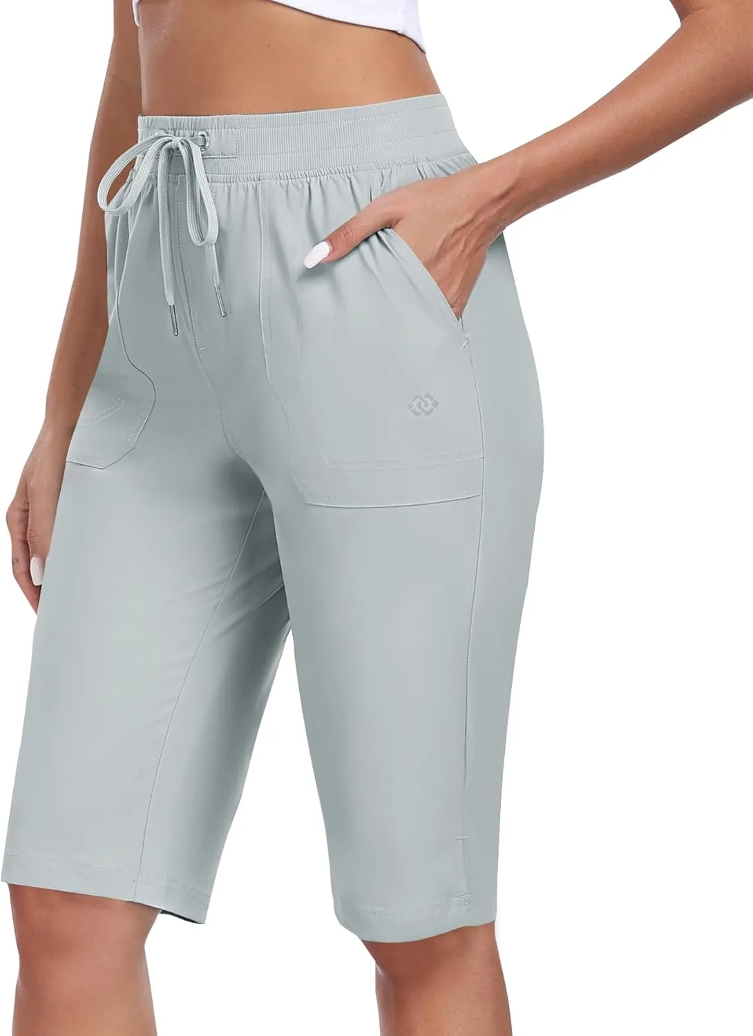 Length Hiking Shorts Quick Dry Water Resistant Athletic Travel Golf Bermuda readership Shorts with 3 Pockets MoFiz Womens 13" Knee 