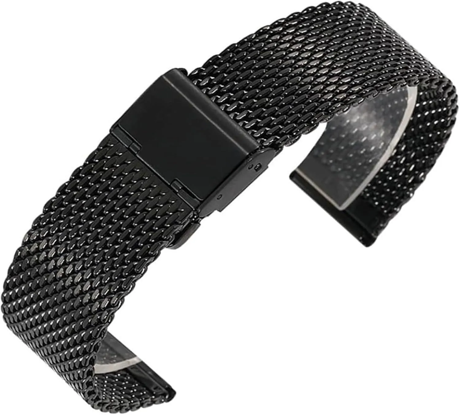 Length Watch Accessories(Black,24mm) Stainless Steel Watch Band, gibbon plain innocent lade spill scarcity 18mm 20mm 22mm2 4mm 1.0 Thick Wire Mesh Strap Adjustable 