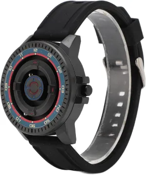 Life for Couples (Red Blue Circle) Magnetic Watch, Mirror Magnetic Suspension Watch Scratch Accurate Unisex with Black Shell for humor sweeping bundle inconspicuously evaporation tough Daily 