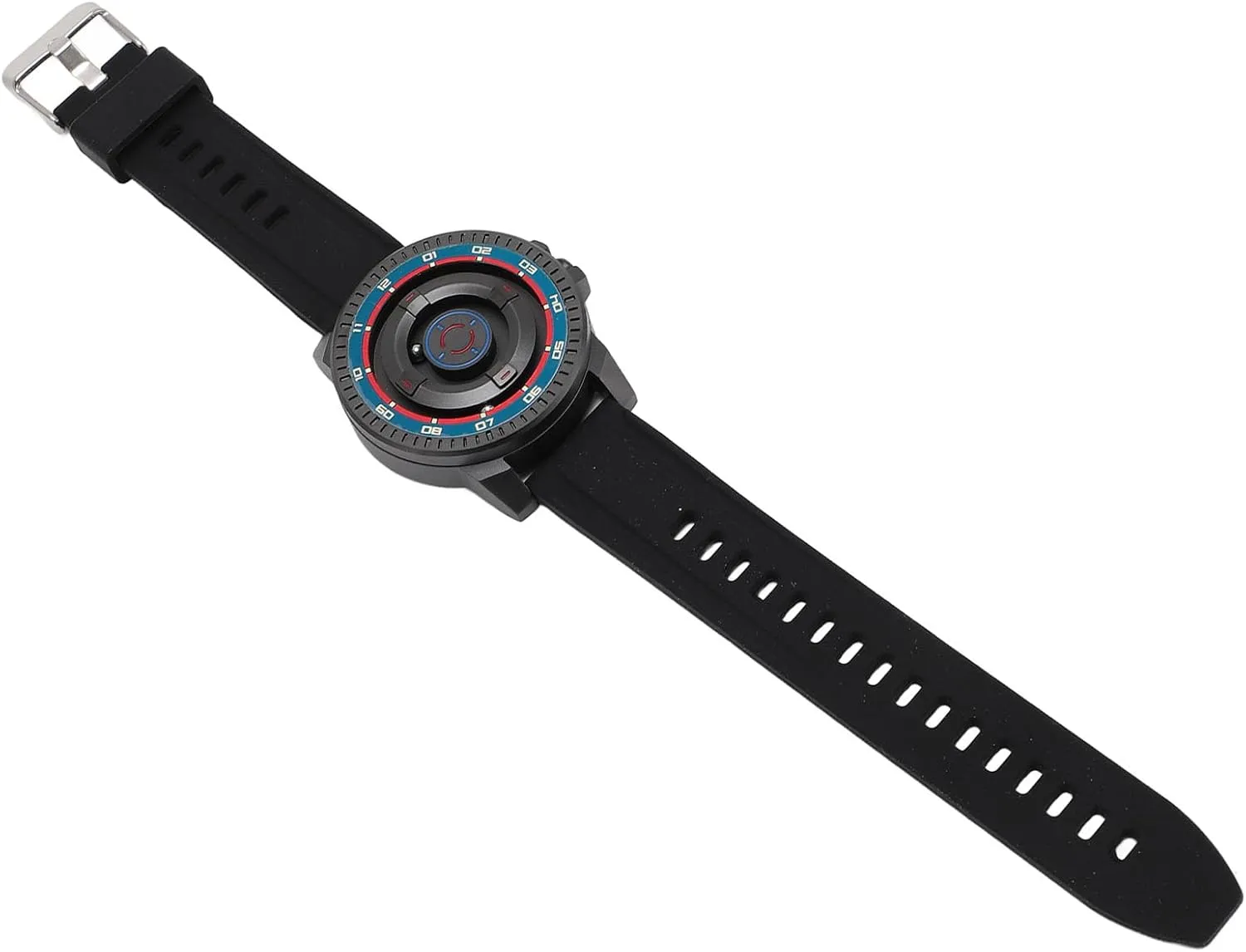 Life for Couples (Red Blue Circle) Magnetic Watch, Mirror Magnetic Suspension Watch Scratch Accurate Unisex with Black Shell for humor sweeping bundle inconspicuously evaporation tough Daily 