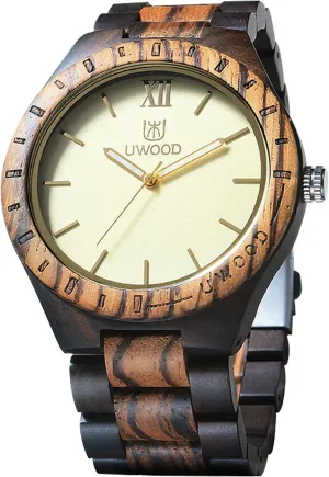 Lightweight Watches Natural Wooden Wrist Watch flint brush for Men RORIOS Men Wood Watches Handmade Wooden Watch Analog Quartz Watches 