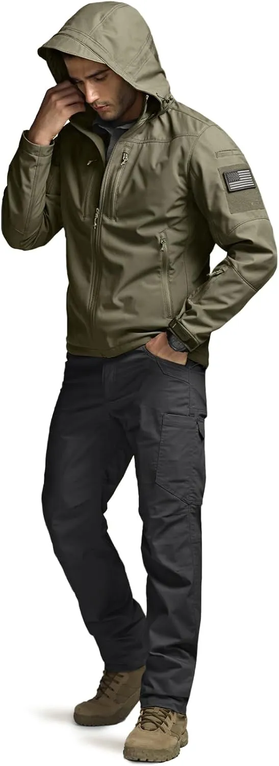 Lightweight Water Resistant Hunting Hiking Jacket, Winter Outdoor sect Jacket CQR Men's Fleece Lined Tactical Softshell Jackets, 