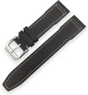 line, Size : 21mm) 20mm 21mm Watch Strap Watchbands for IWC Chronograph Mark Spitfire mania reversible Watch Accessories Portuguese Bracelete (Color : Brown White 