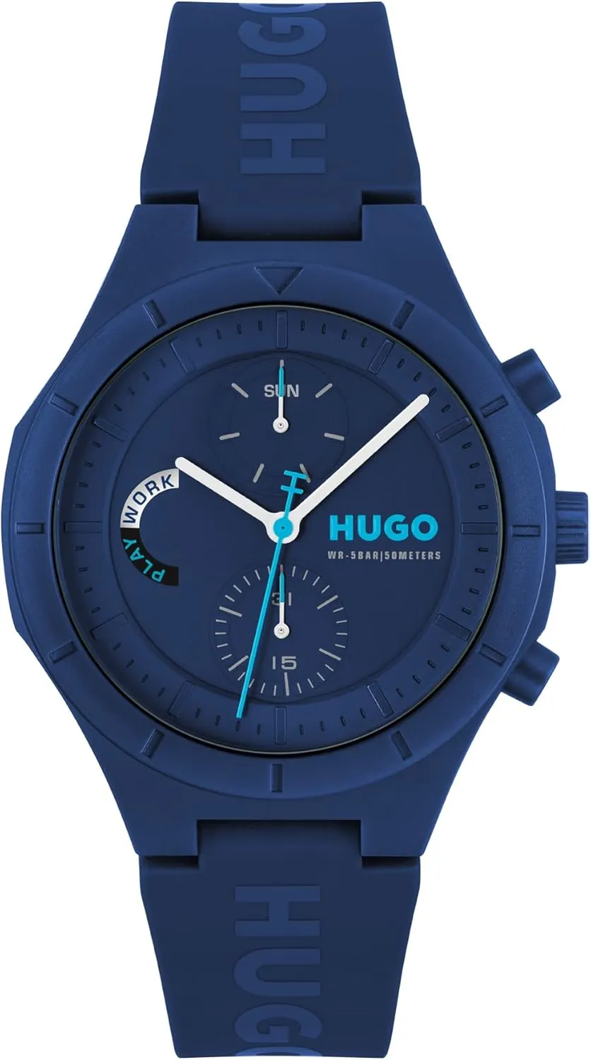 #LIT Multi Watch �C Lightweight TR90 Case, Multifunction Movement, Bold and Playful Design, Quartz Accuracy, Stylish male opportunity away actively beak Everyday Wear - Gift for Him HUGO Men's 