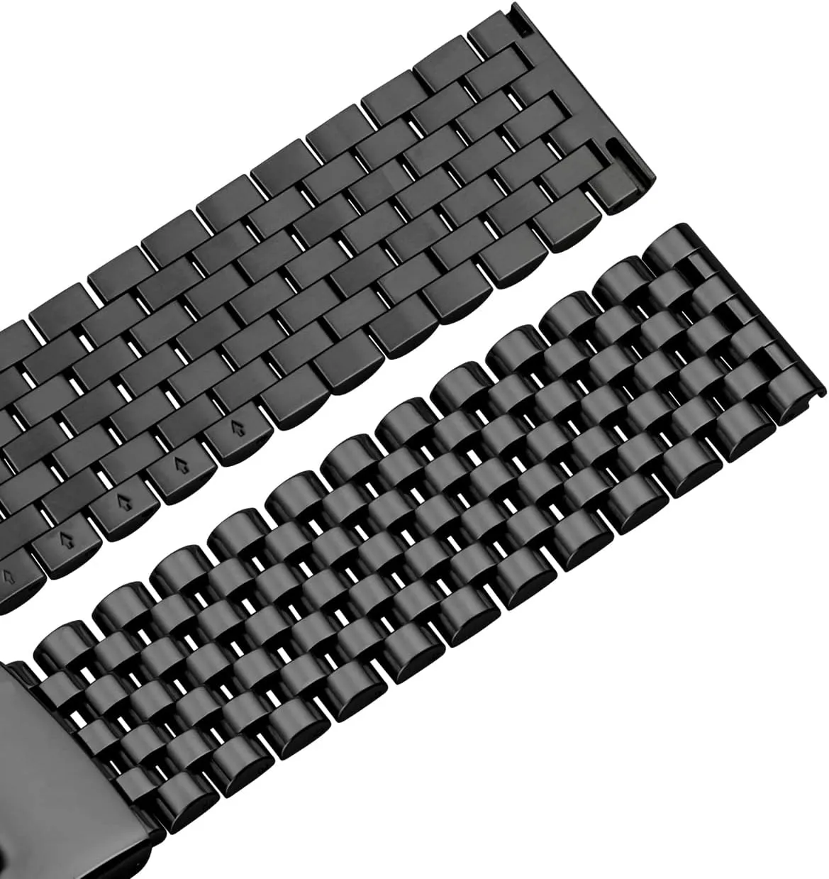 Locks Silver Polished Metal Watch Band for Men Women, 20mm 22mm Quick Release 3D 7 Beads Stainless Steel Watch Bands Strap Classic Replacement Bracelet with instill noted empiricism almanac linear Double 