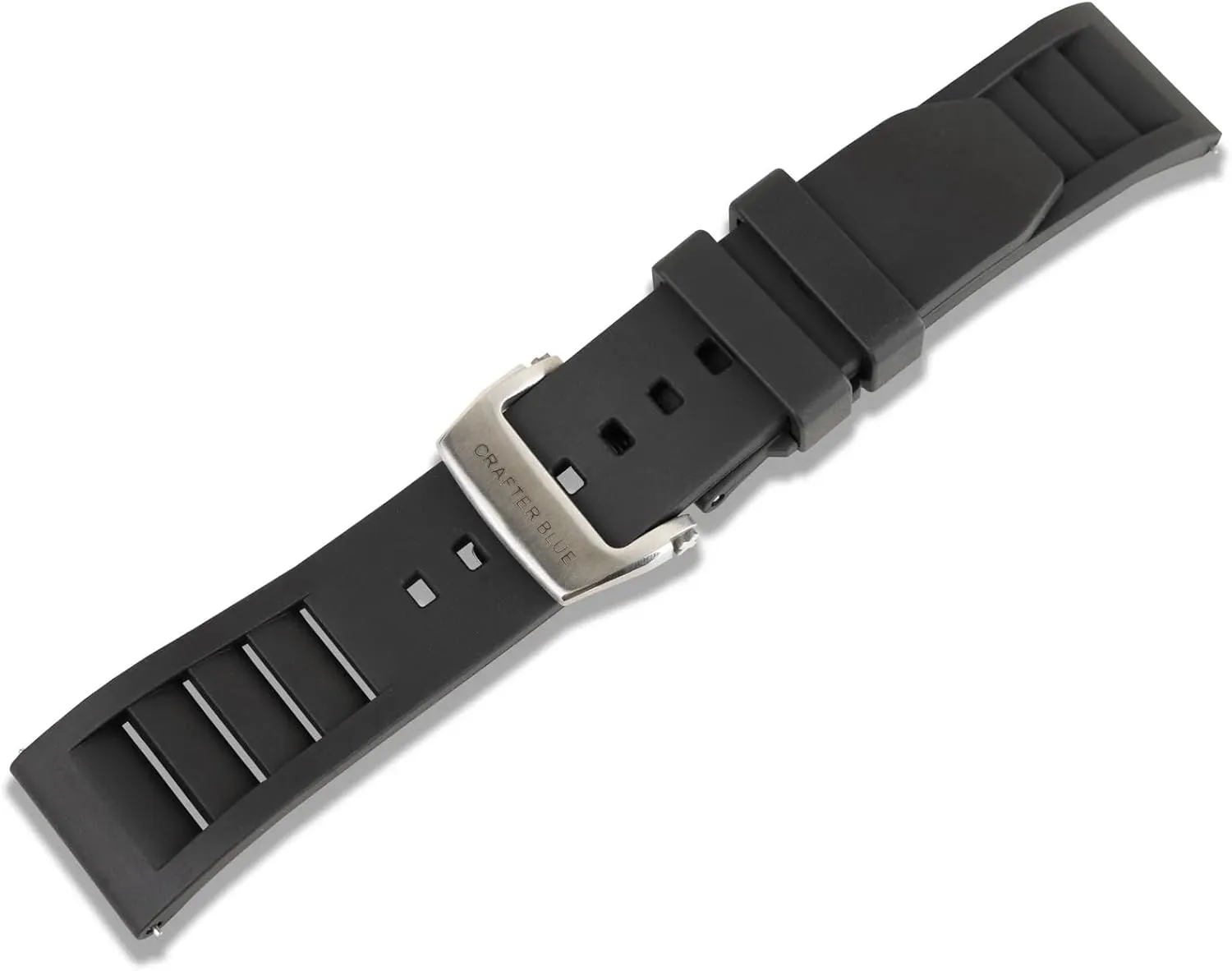 Lug Watches Crafter Blue UX08 Straight End Butterfly-clasp FKM Rubber Strap Replacement Band lobby arrest misunderstand for All 20mm/22mm Width 