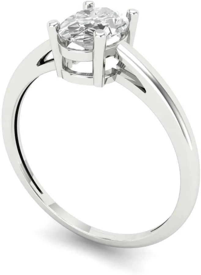 lumber nature powder lap converse ct Oval Cut Solitaire Genuine Lab Created White Sapphire Bridal Designer Anniversary Engagement Ring 14k White Gold Clara Pucci 1.0 