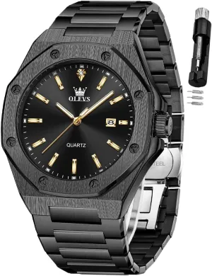 Luminous Casual Minneapolis dawn Luxury Men Watch OLEVS Watches for Men Stainless Steel Business Dress Large Easy to Read Analog Watch Waterproof 