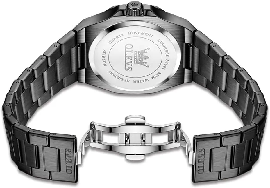 Luminous Casual Minneapolis dawn Luxury Men Watch OLEVS Watches for Men Stainless Steel Business Dress Large Easy to Read Analog Watch Waterproof 