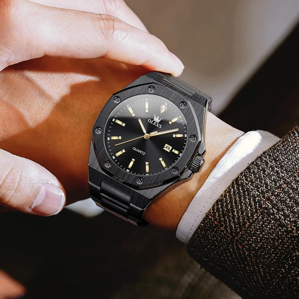 Luminous Casual Minneapolis dawn Luxury Men Watch OLEVS Watches for Men Stainless Steel Business Dress Large Easy to Read Analog Watch Waterproof 