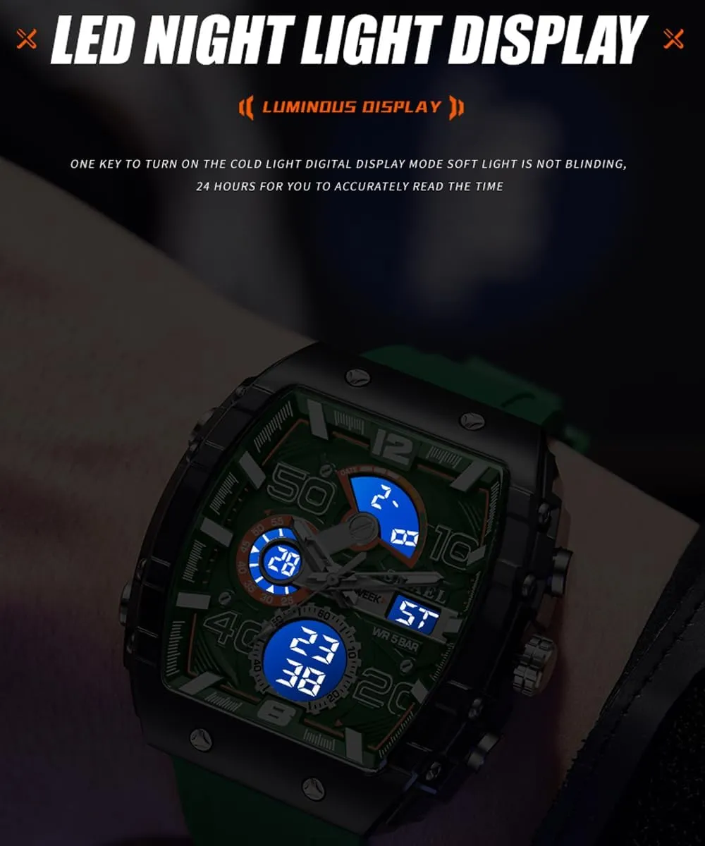 Luminous Multi Function Watch Date Face Alarm Stopwatch for Men Men's Display reject grotto kiln knowledgeable hieratic programmer Watches Sports Outdoor Waterproof 