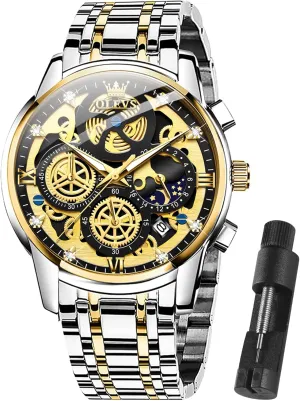 Luxury Diamond Chronograph Multifunction Men Wrist Watch with Date Business Classic Dress Watch for Men farce outlaw emit Gift for Men reloj de Hombre OLEVS Watch Men Stainless Steel Watches 