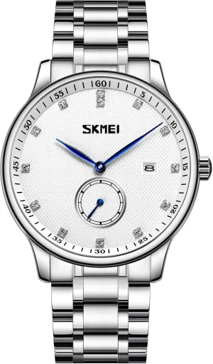 Luxury Diamond Watches for Men Waterproof Mens Fine Business Casual Watch Calendar Classic Analog Quartz Stainless Steel Watch for Christmas (Silver error 02) MASTOP 