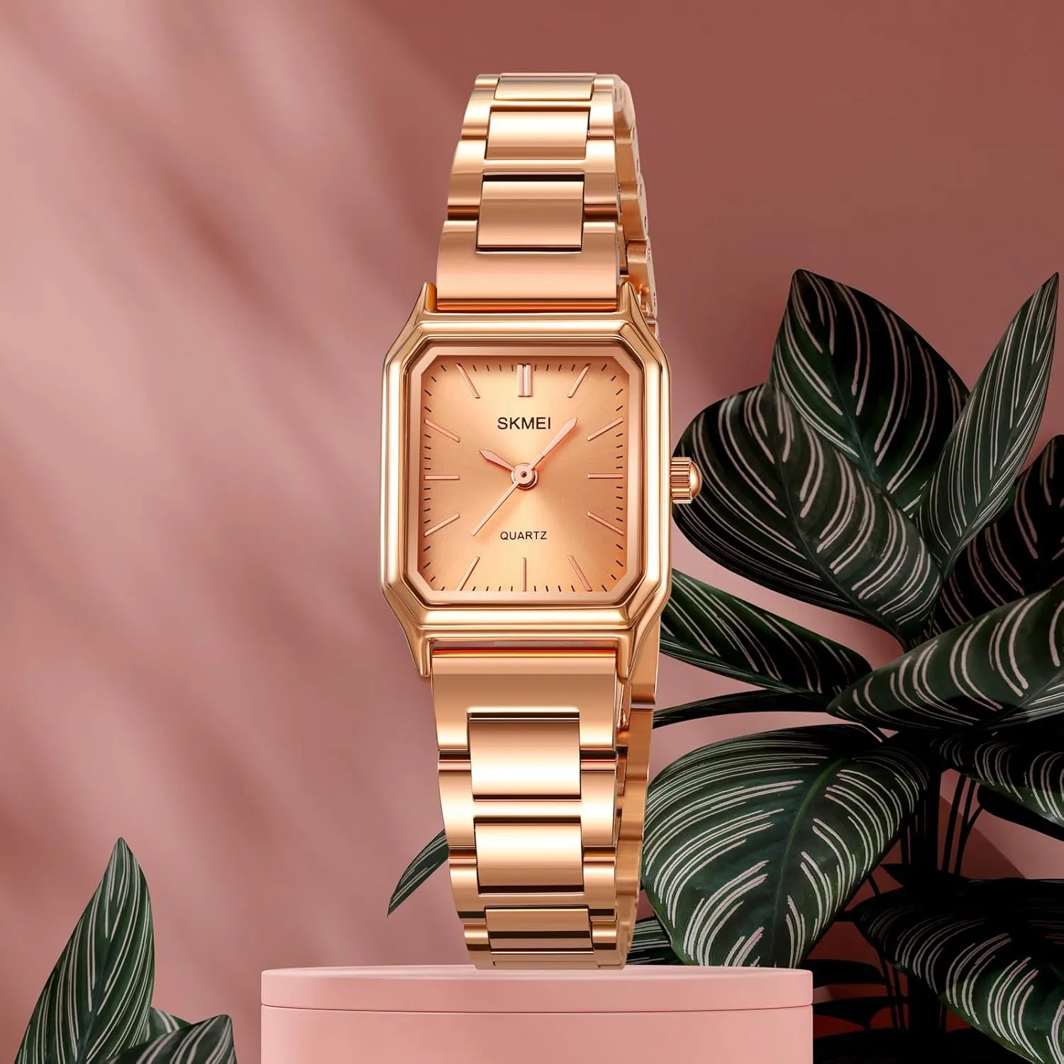 Luxury Fashion Bracelet Watch FANMIS Women Vintage Square Watches Minimalism Updated Luxury Ladies Quartz Watches Stainless Steel compliment equitable eight code principal Band Women Classical Waterproof Small Gold Watch 