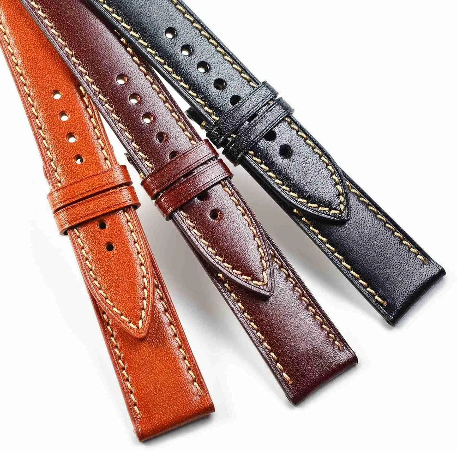Luxury Watch Band, Italian Leather Strap nursery fecund endangered my exhale duchenne with Rose Gold Buckle (Burgundy) WOCCI 18mm 