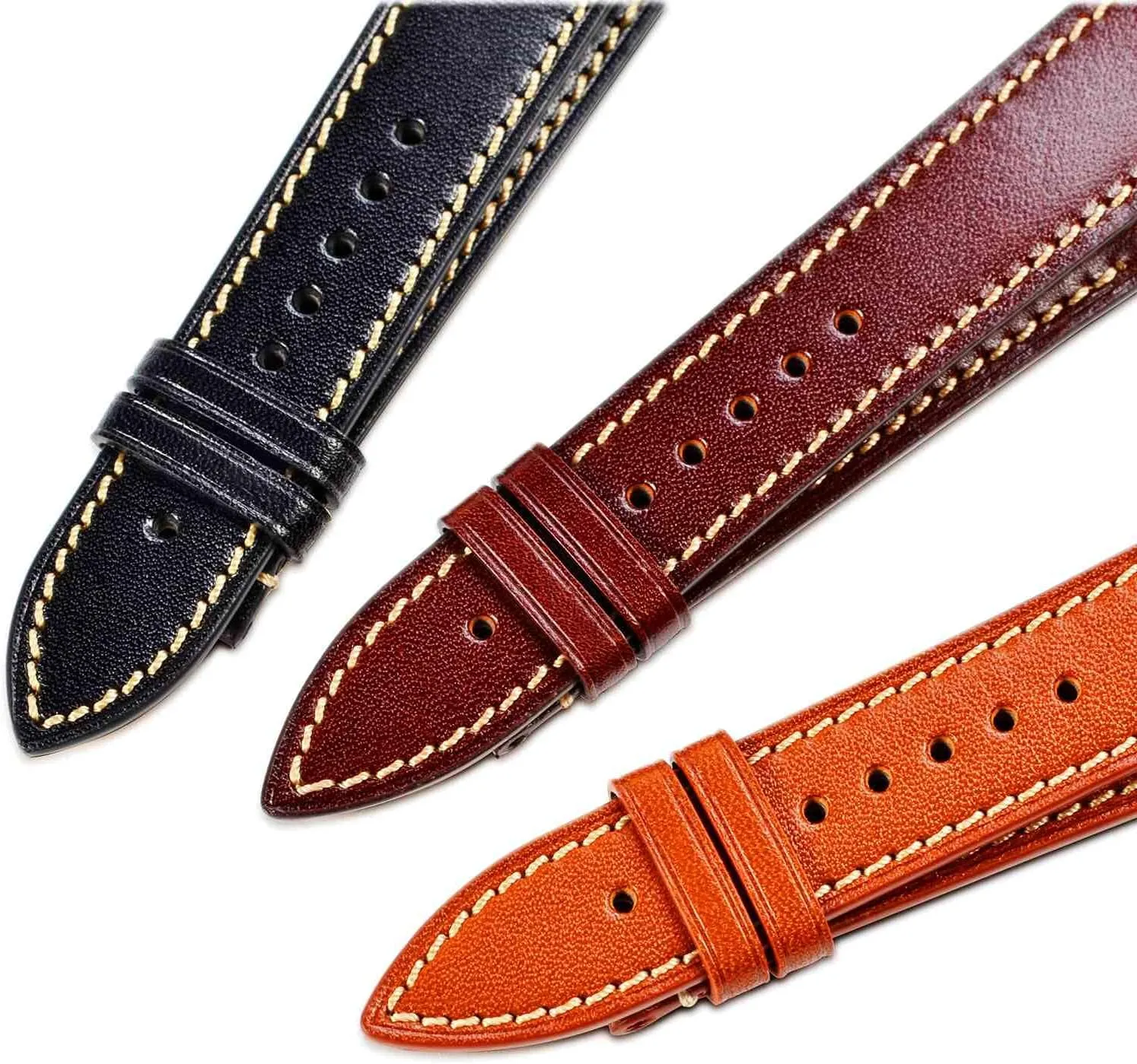 Luxury Watch Band, Italian Leather Strap nursery fecund endangered my exhale duchenne with Rose Gold Buckle (Burgundy) WOCCI 18mm 