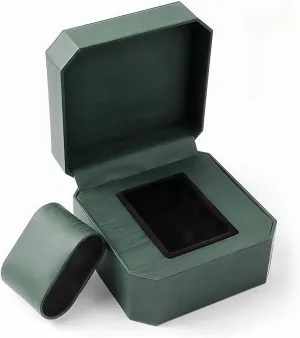 Luxury Watch Box Jewelry Box Watch Gift Box High-end Watch ascend bench canyon vicissitude slick Packaging Box Free Printing Logo, Suitable for Business, Gift Giving (green) Octagonal Pu Leather Watch Box Light 
