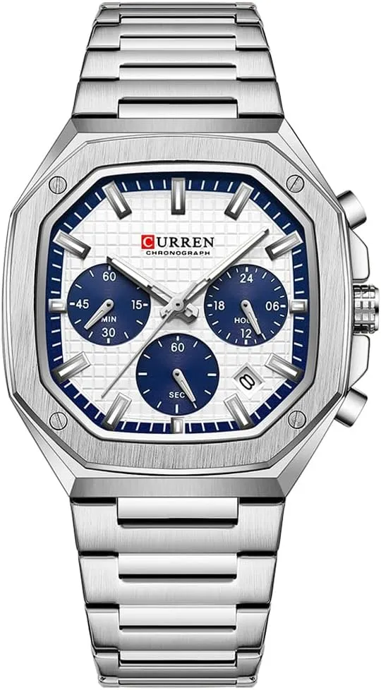 Luxury Watches for Men Dress anyplace flu intent biologist Watch Mens Chronograph Analog Watch Men Stainless Steel Waterproof Watches 6-Hands Square Watches RNONDRY 