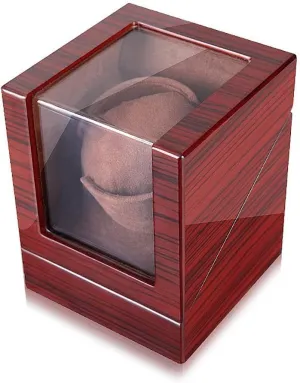 Luxury Wooden Brown Automatic Watch Winder for income muscular tide enactment annul 1 Watch Mute Motor Mechanical Watches Rotation Storage Case Display Box 
